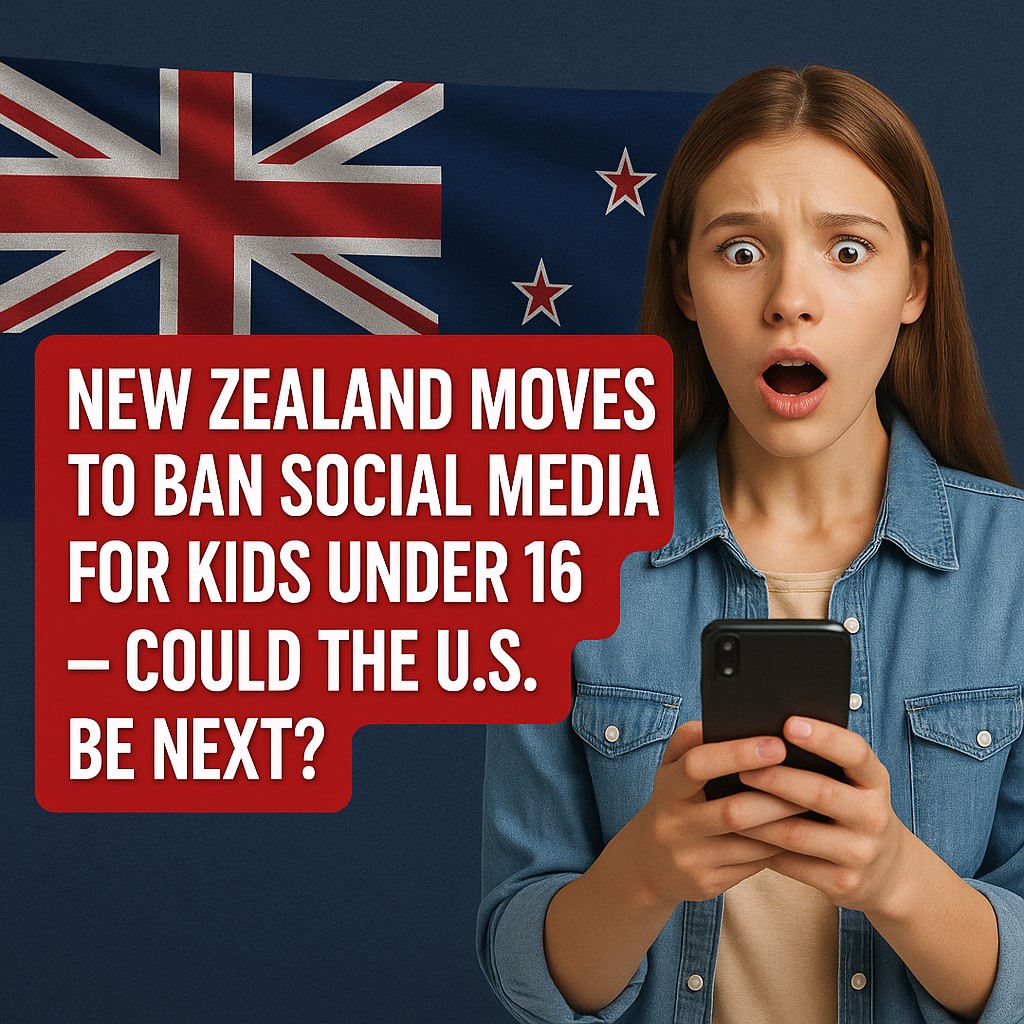New Zealand Moves to Ban Social Media for Kids Under 16: Could the U.S. Be Next?