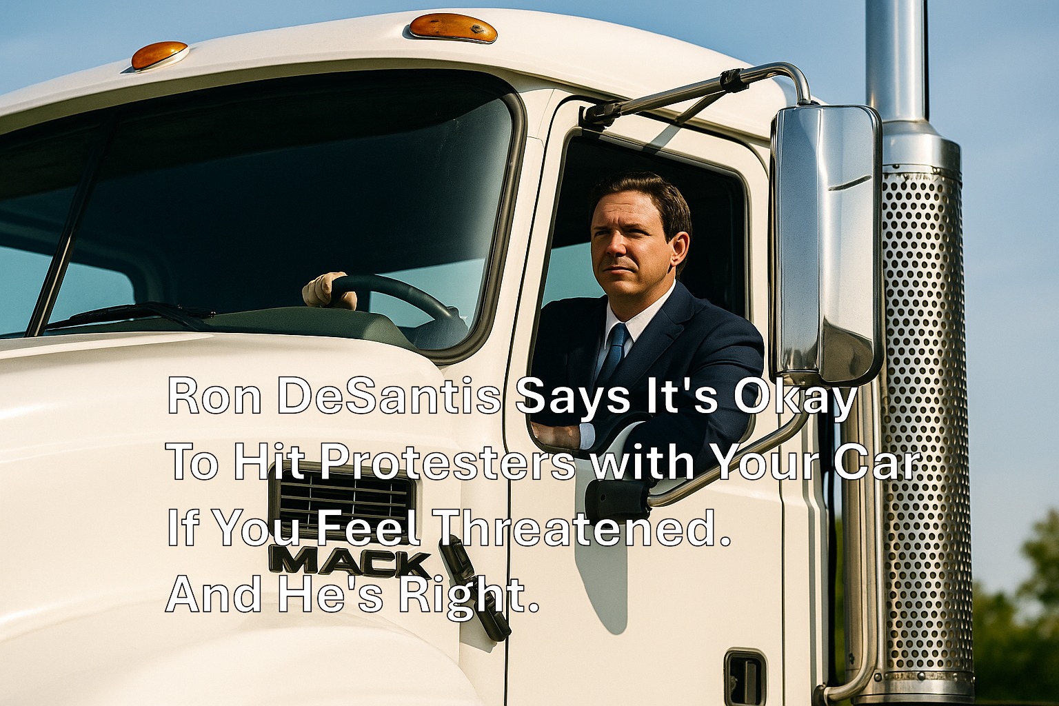 Ron DeSantis Says Floridians Are Allowed to Run Over Protesters if They Feel Threatened: And He's Right